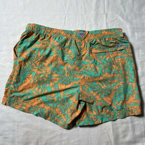 Columbia PFG Super backcast water shorts electric turquoise Hawaiian print L - Picture 4 of 10